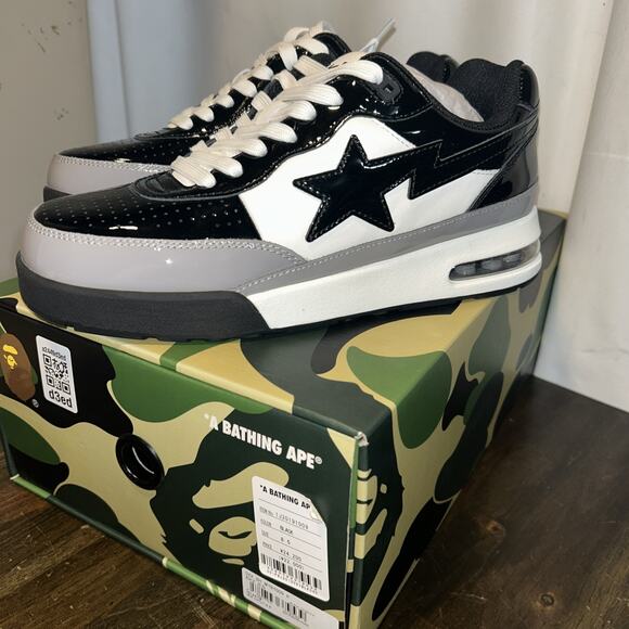 A Bathing Ape BAPE "Road Sta M" Black 1J20-191-009 Size 8.5 NEW - Picture 1 of 15